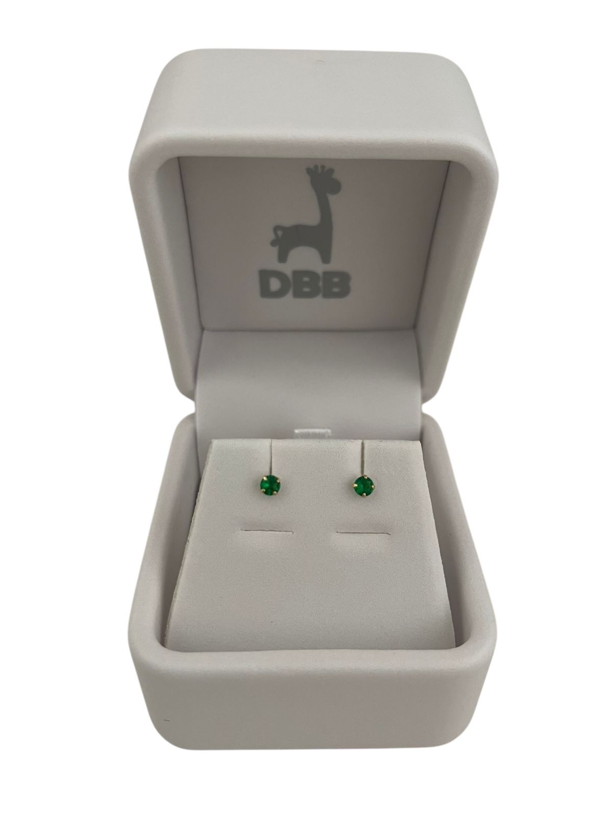 Mystic Aretes Oro Amarillo Circonia 4 Uñas 3mm/Verde/14K