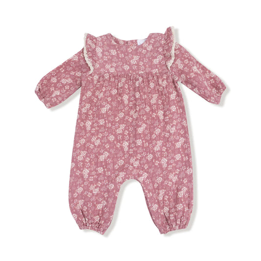 Angel Dear Bandana Floral - Ruffle Sleeve Romper