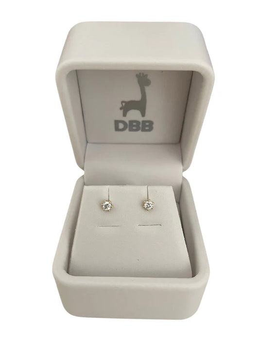 Mystic Aretes Oro Amarillo 14K - Circonia 5 Uñas