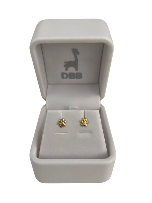 Mystic Aretes Oro Amarillo Huellitas / 4mm / 14K