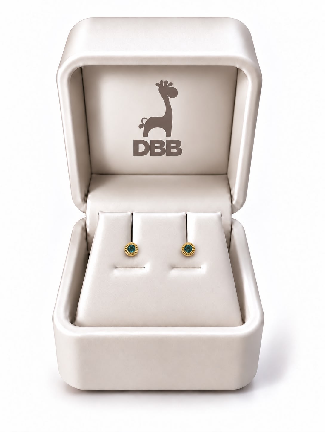 Mystic Aretes Oro Amarillo Bisel Ribeteado /Circonia Turquesa /14K