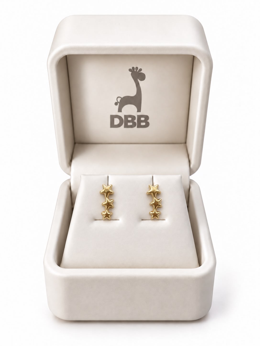 Mystic Aretes Oro Amarillo 3 Estrellas /14K