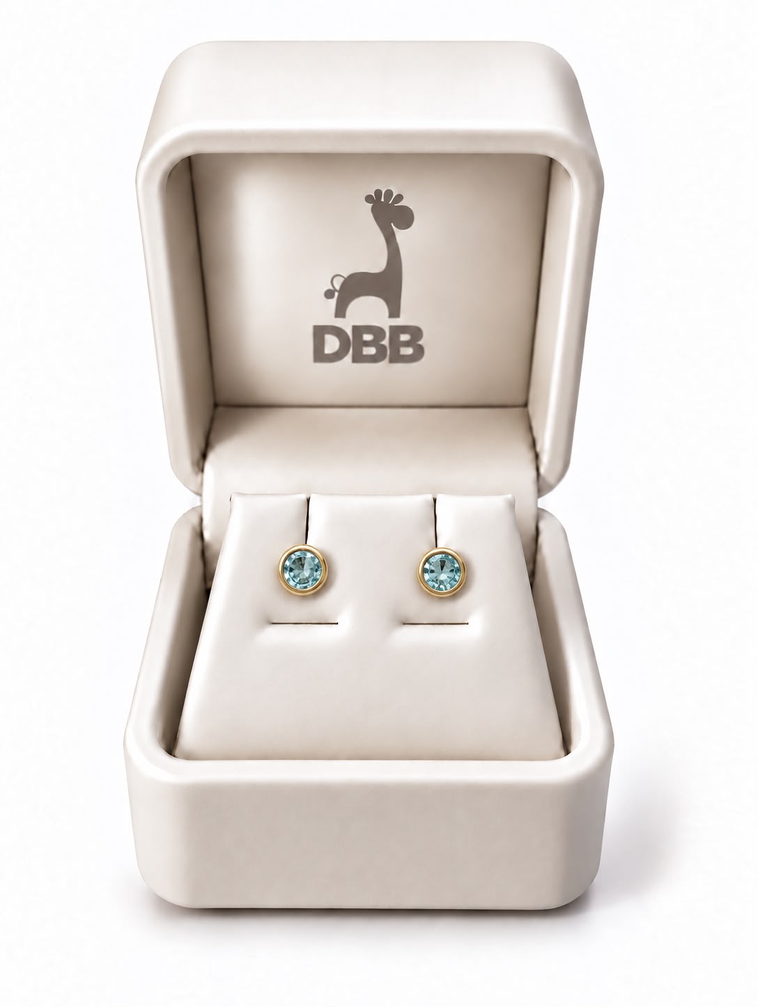 Mystic Aretes Oro Amarillo Circonia Aqua /Bisel /4mm /14K