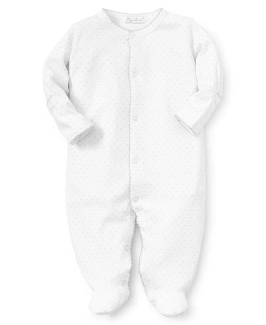 Kissy Kissy New Kissy Dots Print Footie White/Grey