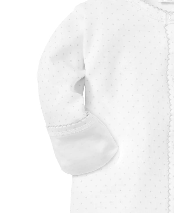 Kissy Kissy New Kissy Dots Print Footie White/Grey