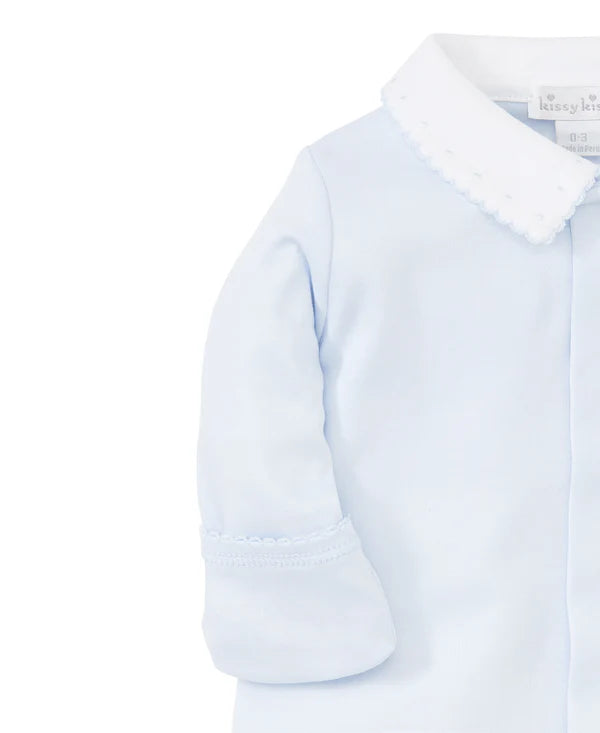 Kissy Kissy New Beginnings Footie w/Collar Blue