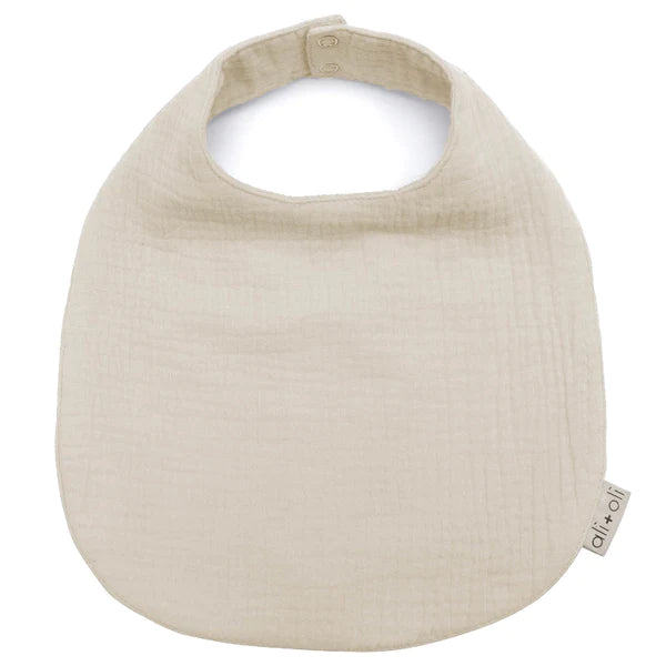 ALI+OLI MUSLIN COTTON SNAP BABY BIB