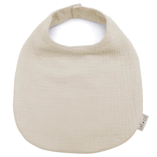 ALI+OLI MUSLIN COTTON SNAP BABY BIB