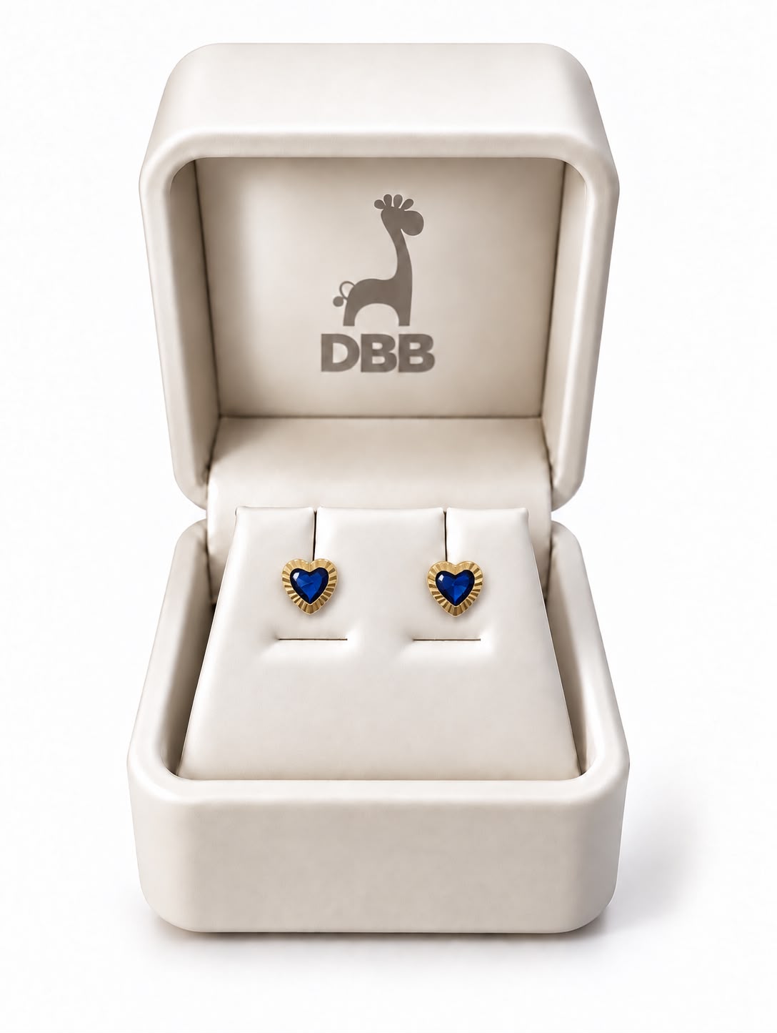 Mystic Oro Amarillo Corazon Ribeteado /Circonia Azul /14K