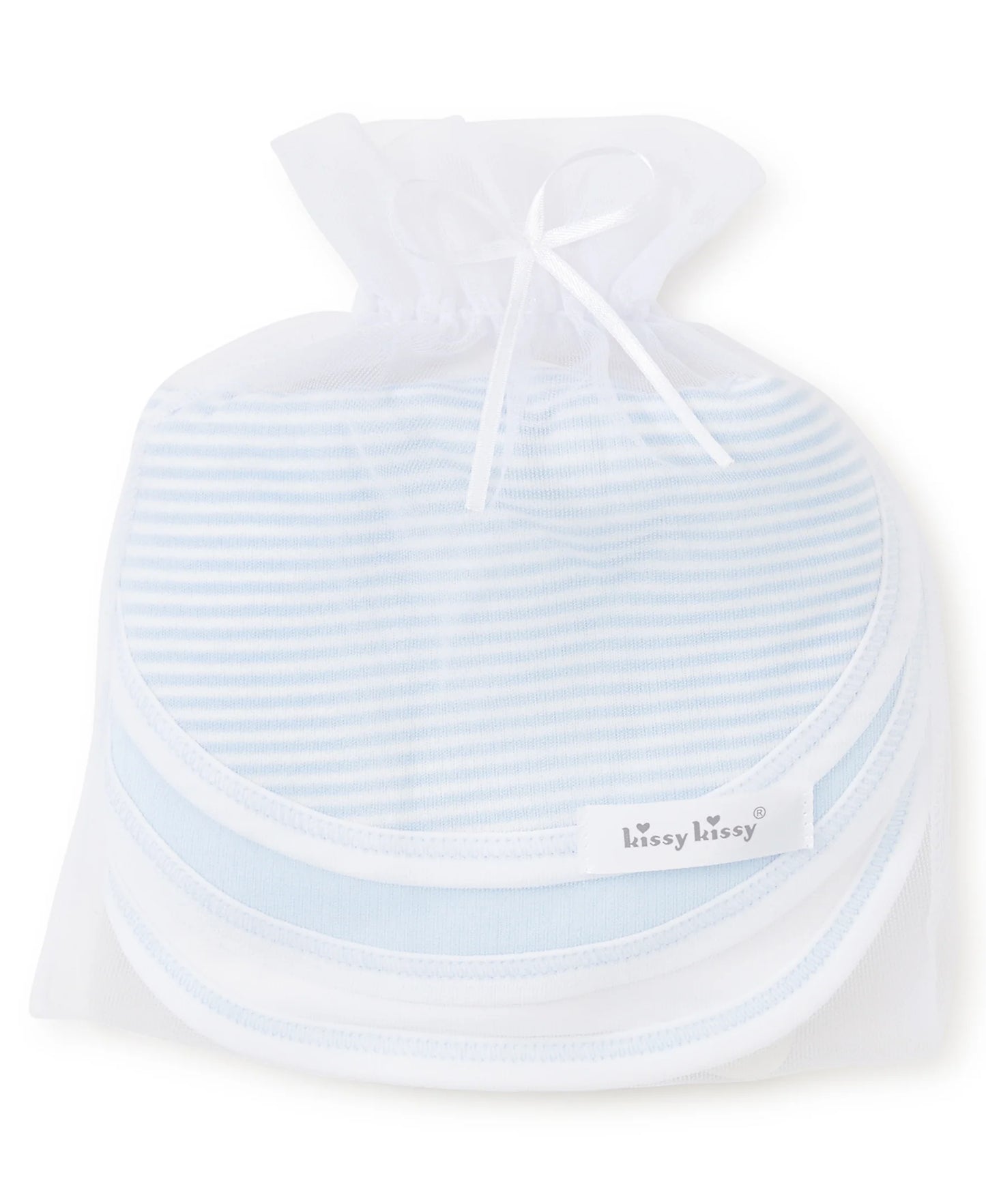 Kissy Sets 3 Pack Bibs w/ Tulle Bag Blue