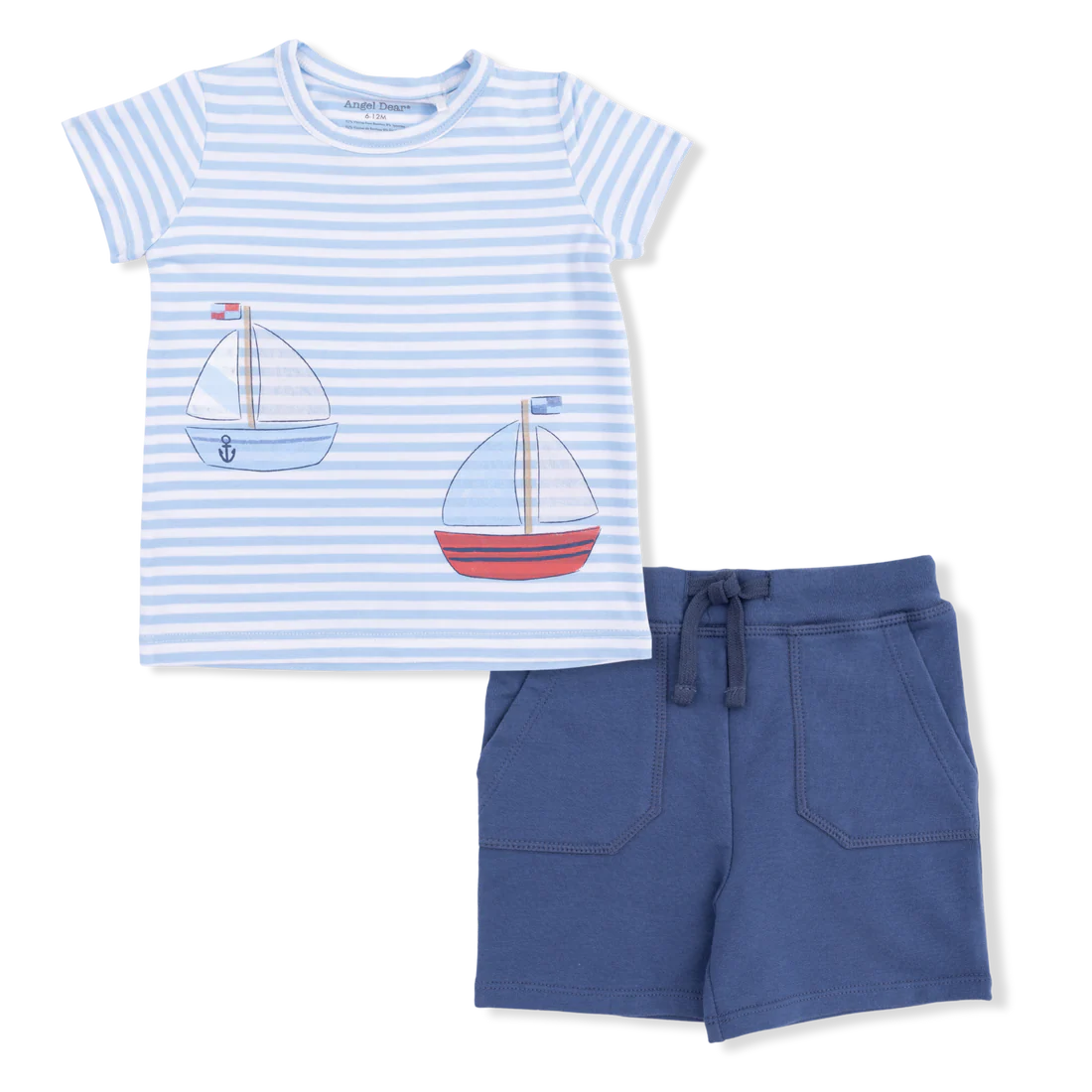 Angel Dear Bel Air Stripe - Crew Neck Tee with Cargo Short