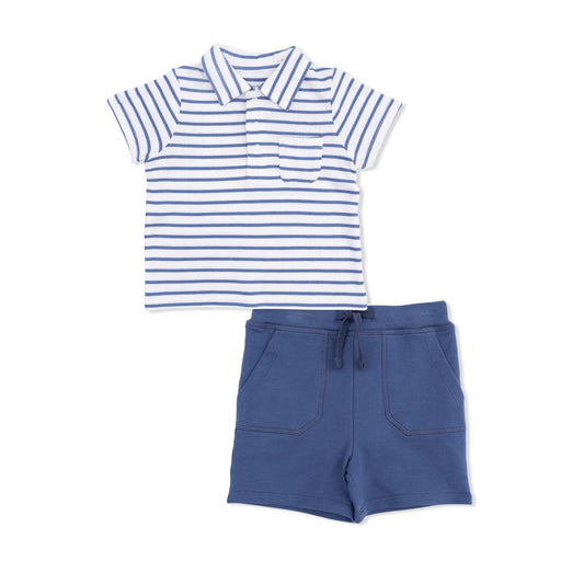 Angel Dear Navy Stripe - Polo with Everyday Short
