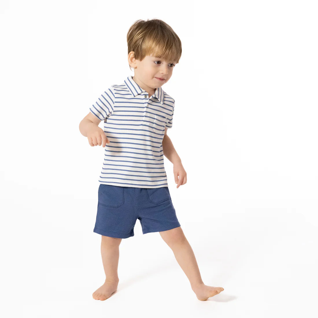 Angel Dear Navy Stripe - Polo with Everyday Short