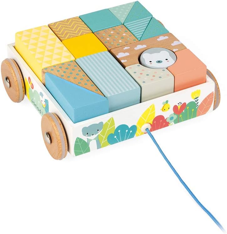 Janod Pull-Along Blocks Cart