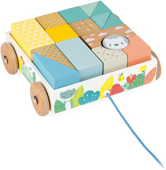 Janod Pull-Along Blocks Cart