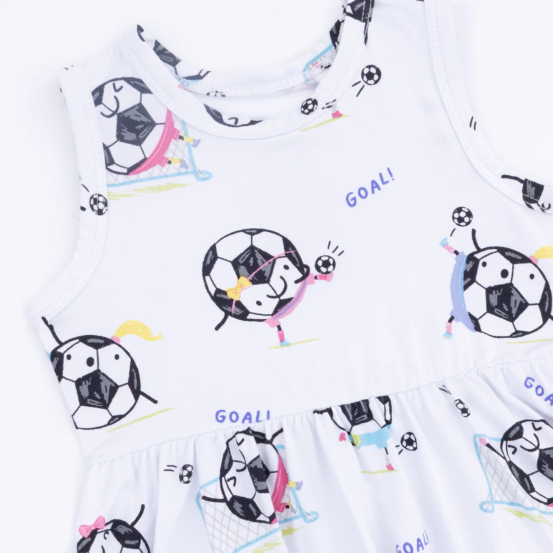 Angel Dear Soccer Balls Playing Soccer Pink - Peplum Tank Top and Bike Short