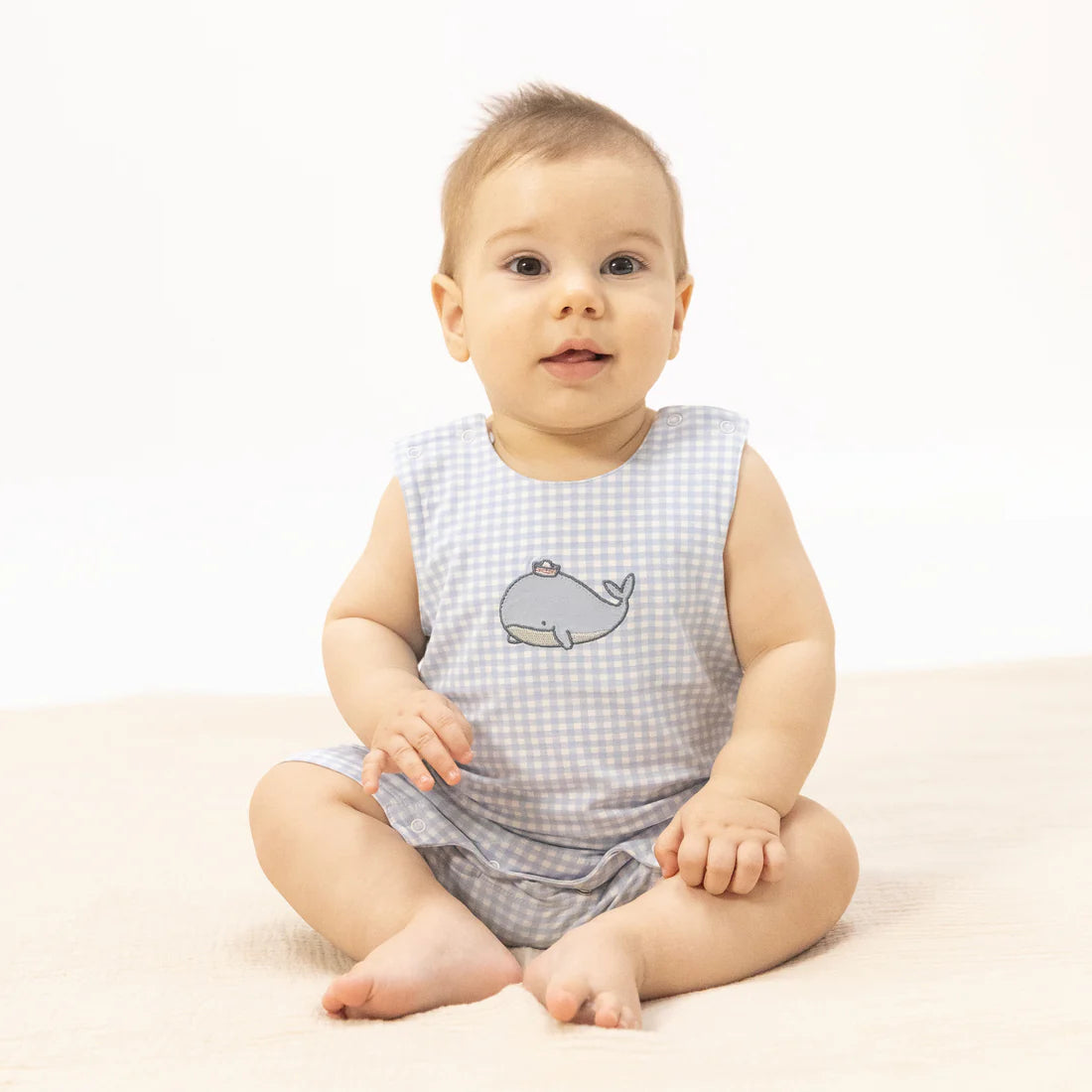 Angel Dear Mini Gingham - Niagara Mist Sleeveless Jon Jon