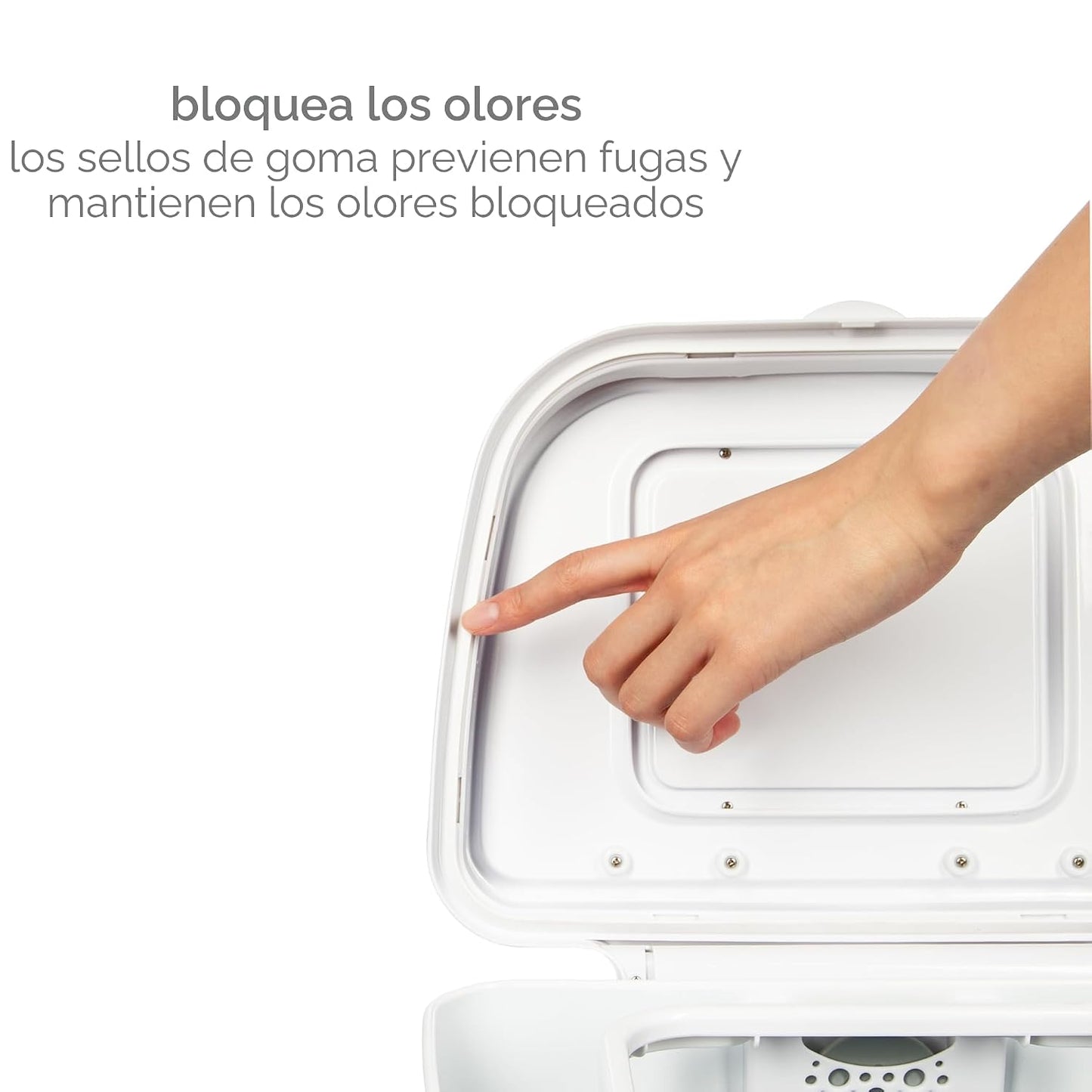 Ubbi Venti Stainless Steel Diaper Pail White