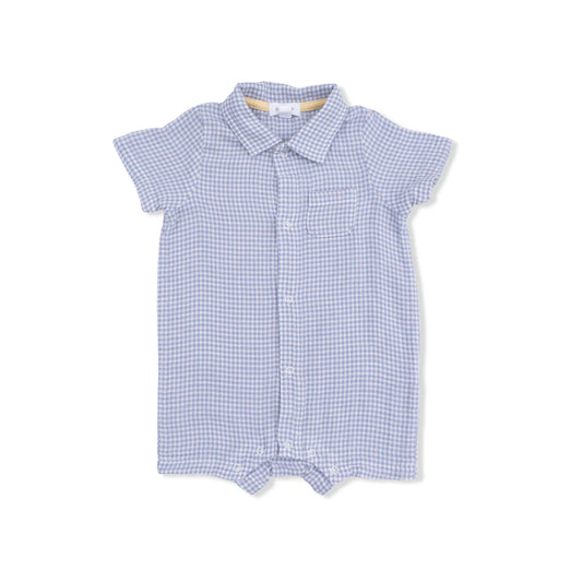 Angel Dear Micro Gingham Blue Blizzard - Polo Shortie
