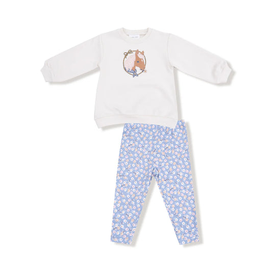 Angel Dear Horse Cameo - Oversized Puff Sweatshirt and Legging Set