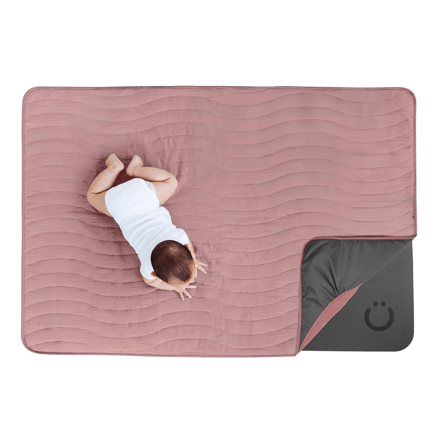 Ubbi Padded Floor Mat & Washable Muslin Cover