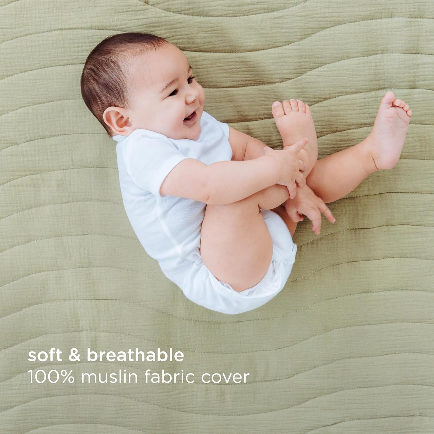 Ubbi Padded Floor Mat & Washable Muslin Cover