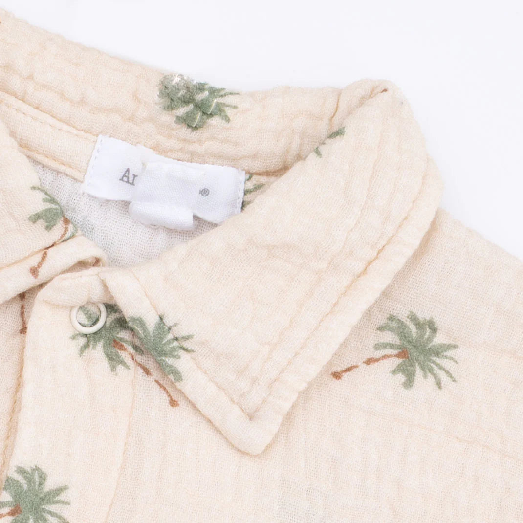 Angel Dear Palm Trees - Polo Button Up with Casual Short