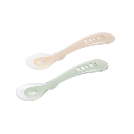 Beaba Set of 2 Second Age Silicone Spoons + Box