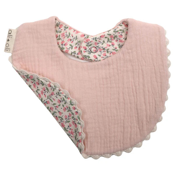 Ali+Oli Muslin Cotton Baby Bib Double Sided