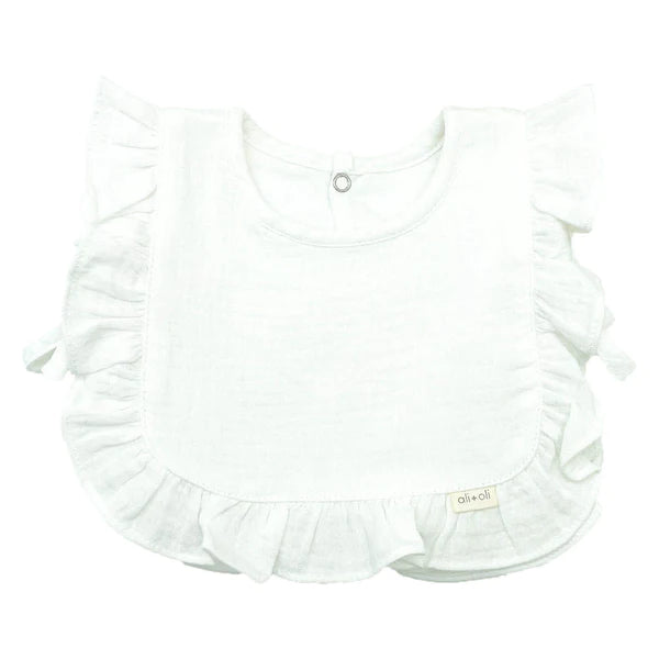 Ali+Oli Muslin Cotton Ruffle Baby Bib