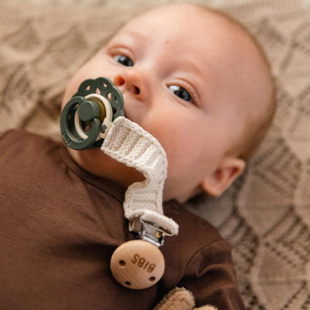 BIBS Pacifier Clip Knitted