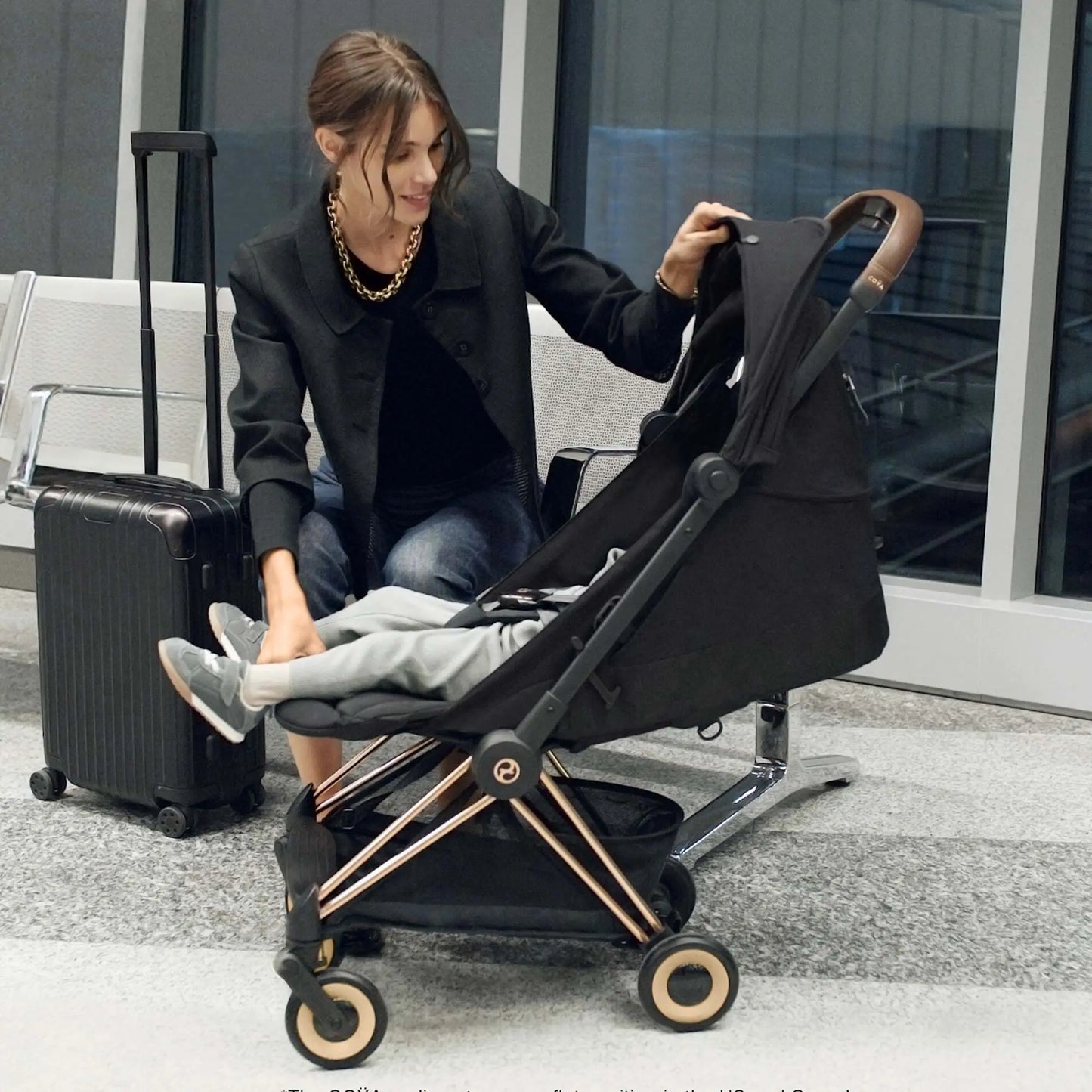 Cybex  Coya Stroller “Sepia Black & Rose Gold Frame”