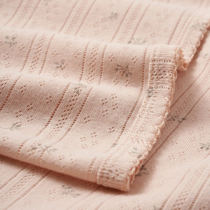 Elegant Baby Point Ditsy Blanket Pink 30X40