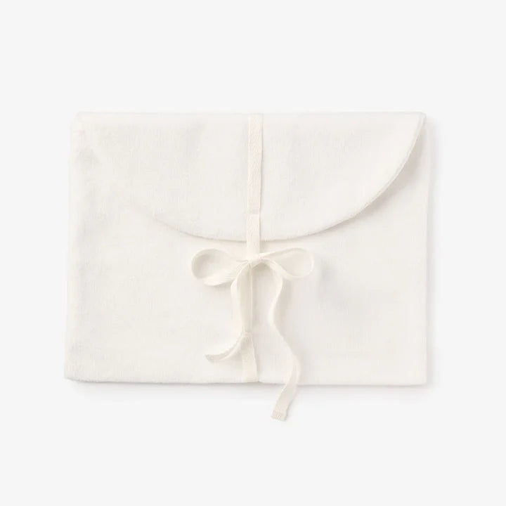 Elegant Baby Whisper White Velour Envelope Bag Set