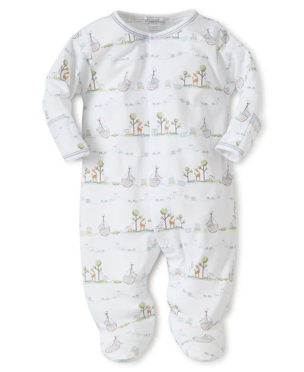Kissy Kissy Noahs Print Footie Light Blue