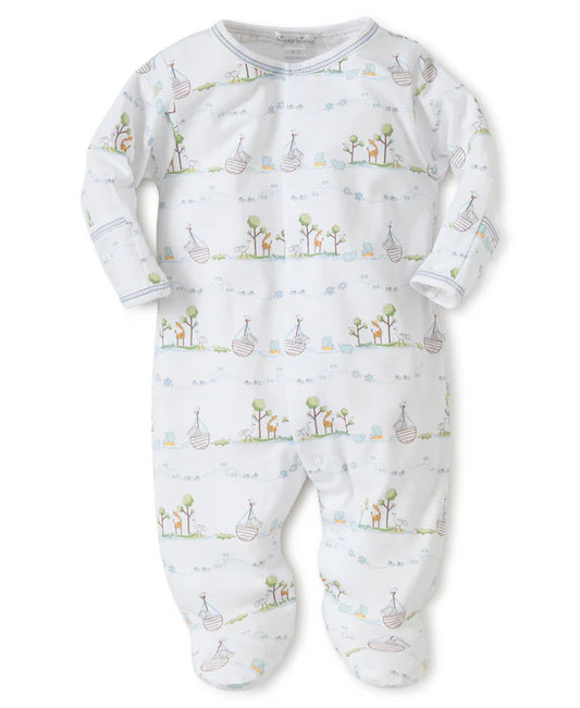 Kissy Kissy Noahs Print Footie Light Blue