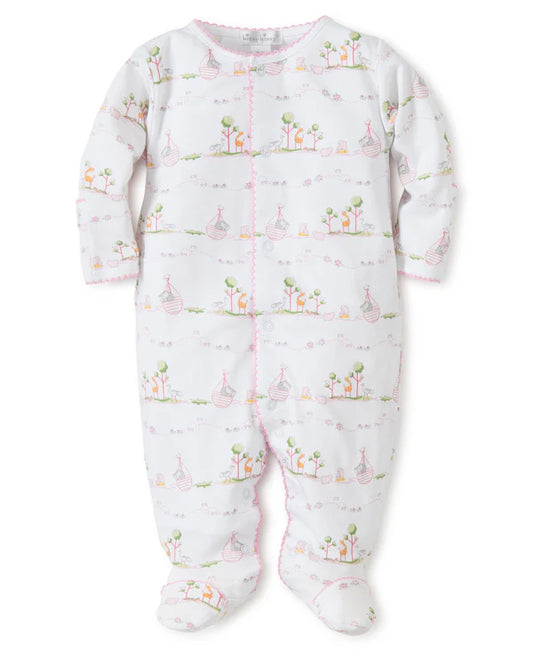 Kissy Kissy Noah's Print Footie Pink