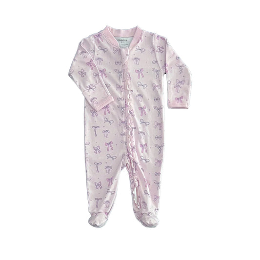 Noomie Zipper Footie Bows w/Ruffles