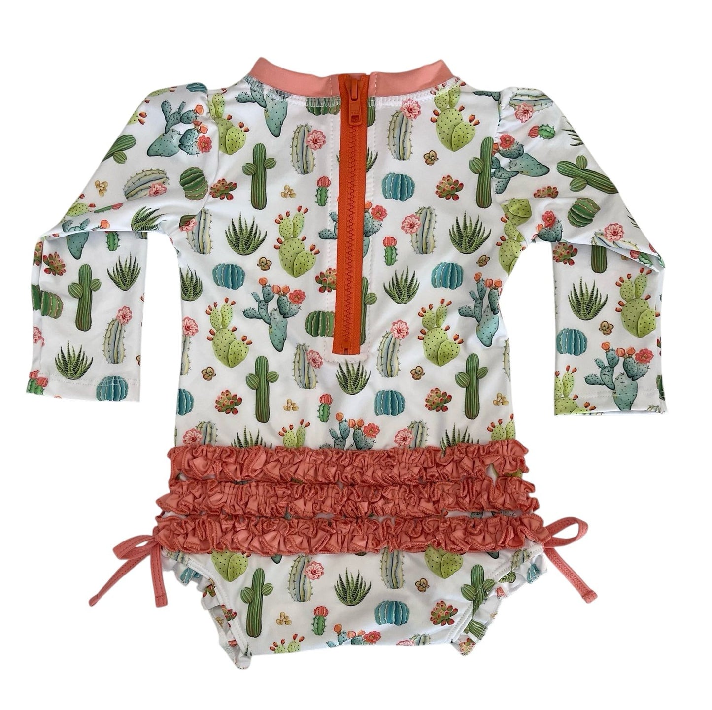 Martinas Bay Vestido de baño  “Cactus con Contraste Rosado“ Manga Larga