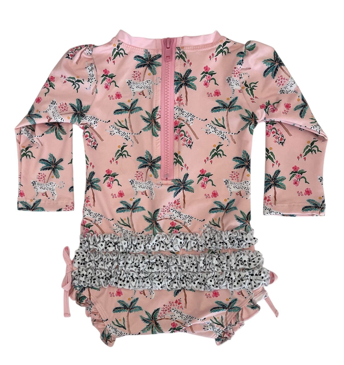 Martinas Bay Vestido de baño  “Palmeras con Puntos Negros“ Manga Larga