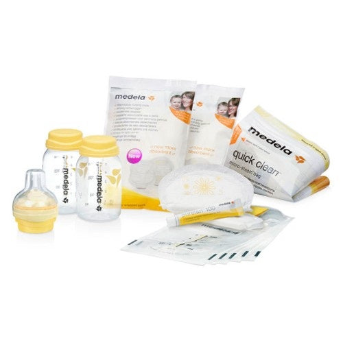 MEDELA KIT DE LACTANCIA BOTELLAS,TETINA,CREMA,BOLSAS RECOLECTORAS,PADS