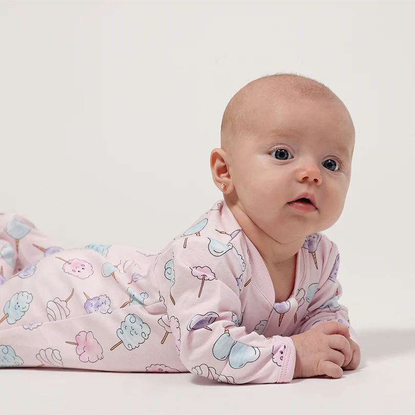 Noomie Zipper Footie Cotton Candy