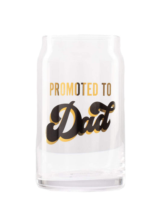Pearhead Promoted to Dad Beer Glass Black/Gold