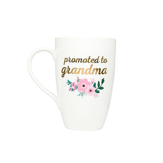 Pearhead Promoted to Grandma Mug Floral White