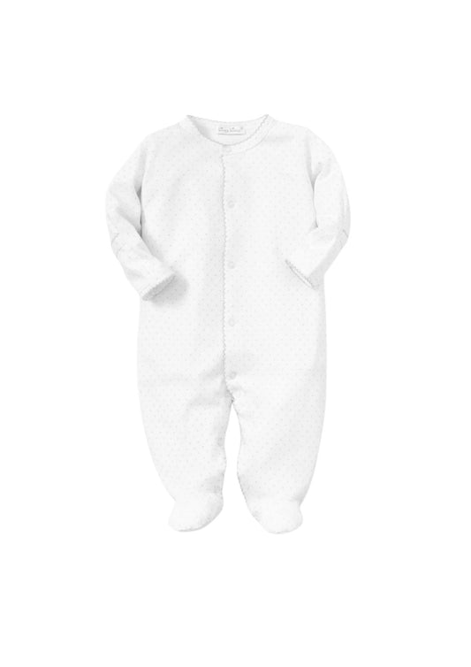 Kissy Kissy New Kissy Dots Print Footie White/Grey