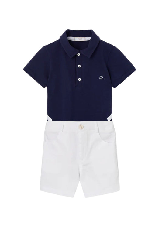 Paz Rodriguez Camisa Polo + Pantalon Corto "Baño V26" Marino