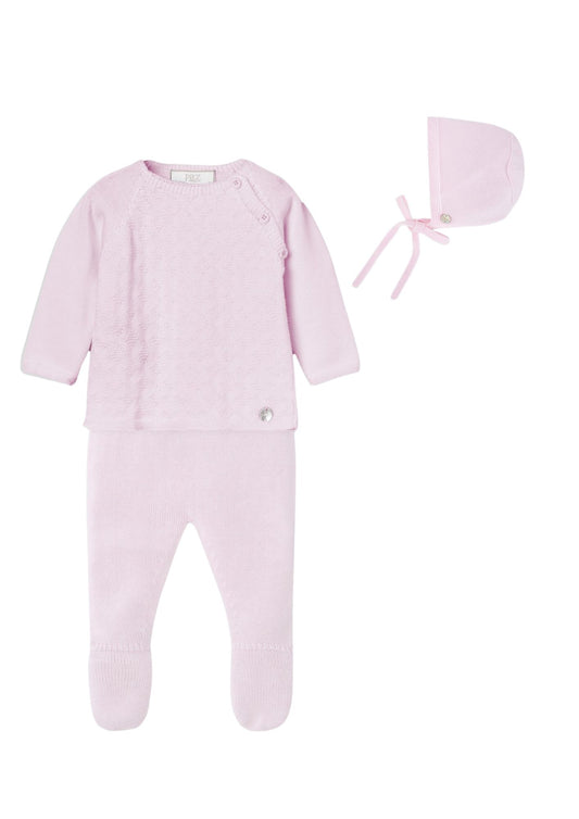 Paz Rodriguez CTO. Jubon + Polaina+ Capota "Regalo V26" Rosa Tiza