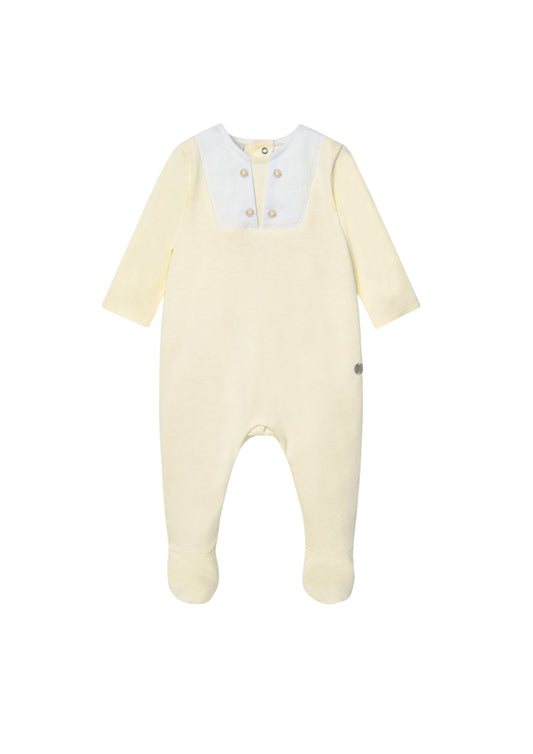 Paz Rodriguez Pelele Niño C/Pie y Cuello  Marinero "Interlock V25" Amarillo
