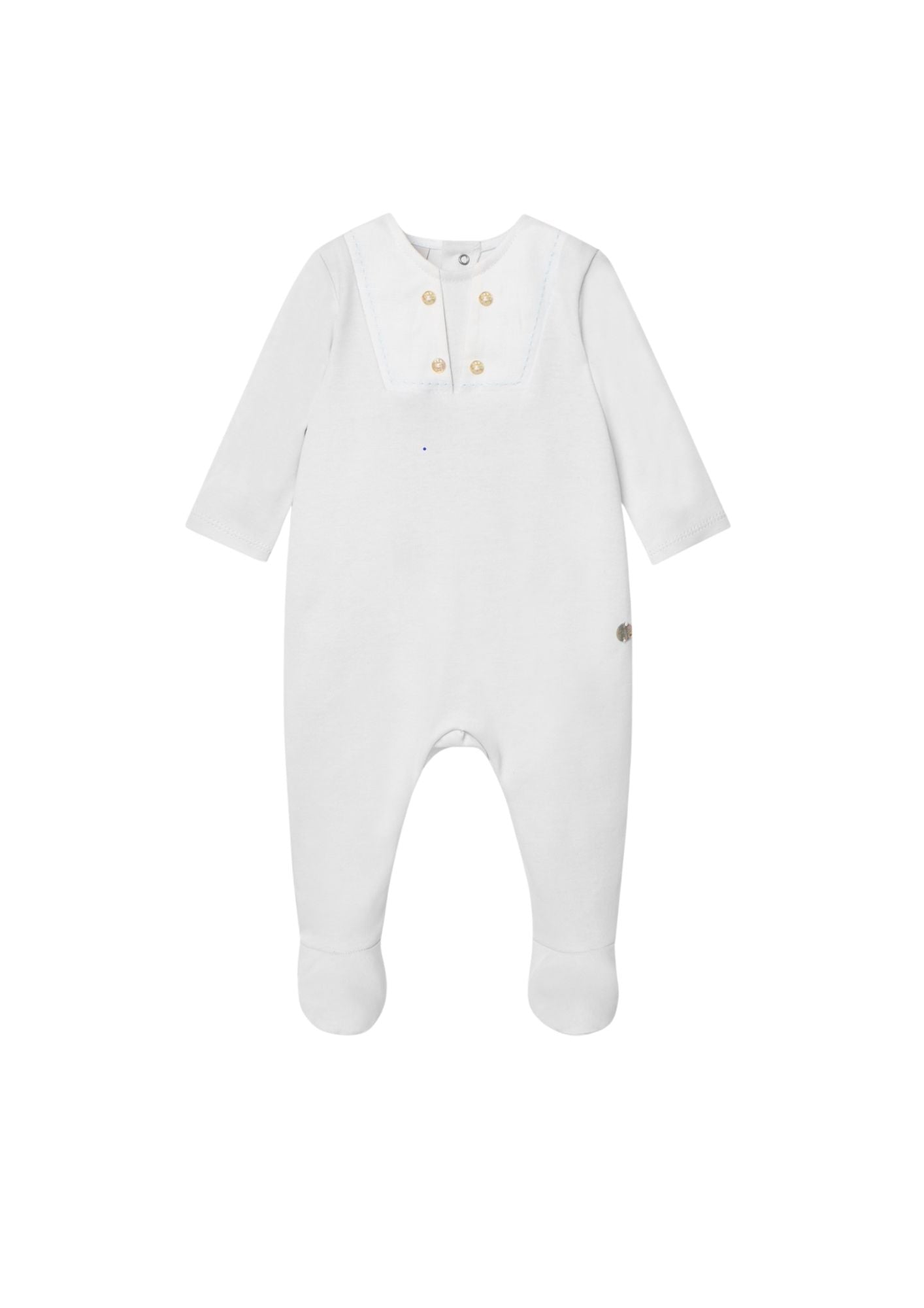 Paz Rodriguez Pelele Niño C/Pie y Cuello  Marinero "Interlock V25" Blanco