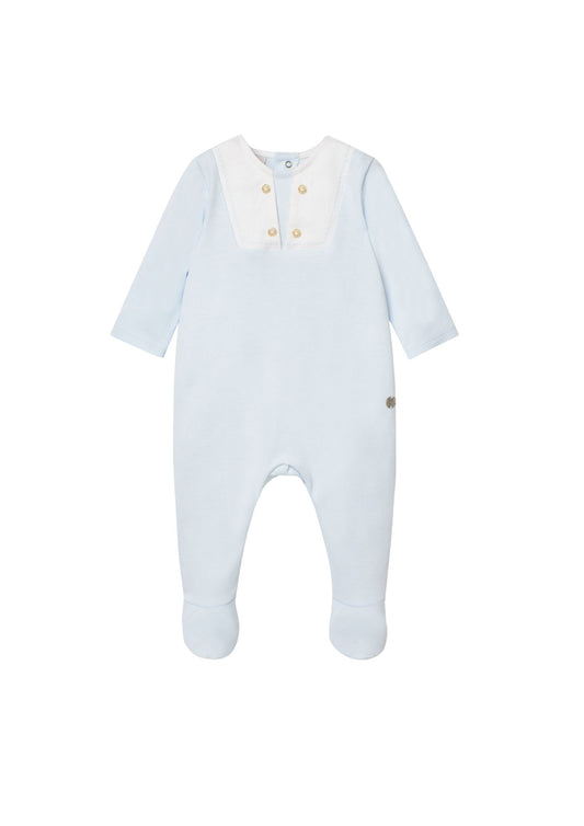 Paz Rodriguez Pelele Niño C/Pie y Cuello  Marinero "Interlock V25" Azul Tiza